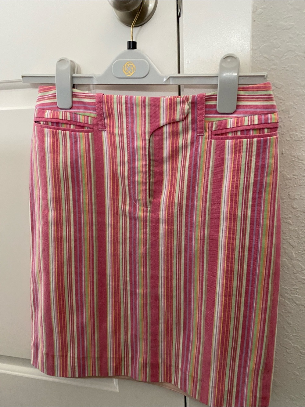 Etcetera Pink Striped Mini Skirt